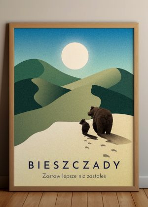 Plakat-Bieszczady-góry-Polska-Andy-Lodzinski-Kiosk-Slowspotter